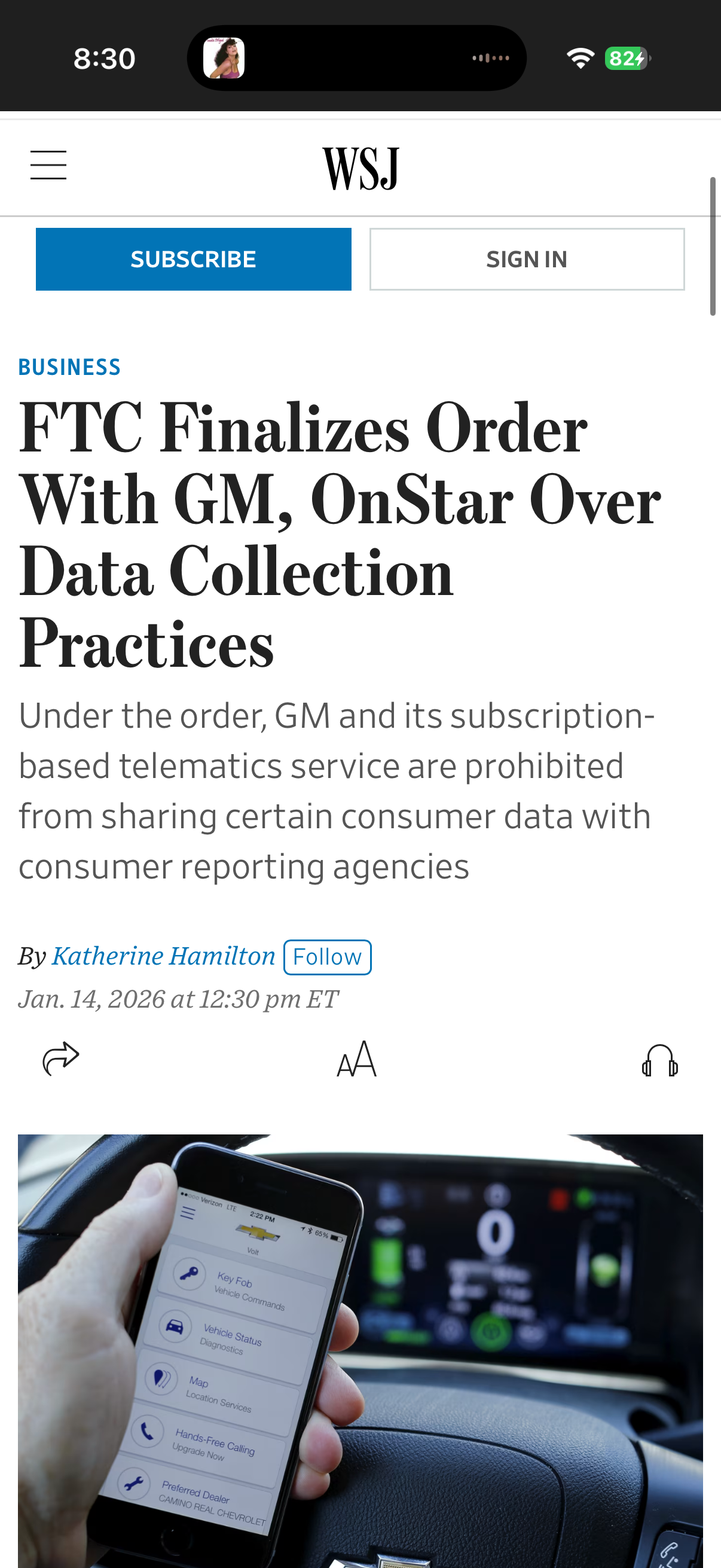 WSJ GM OnStar article